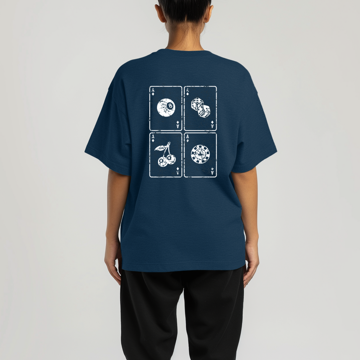 Poker Card T-Shirt - Navy