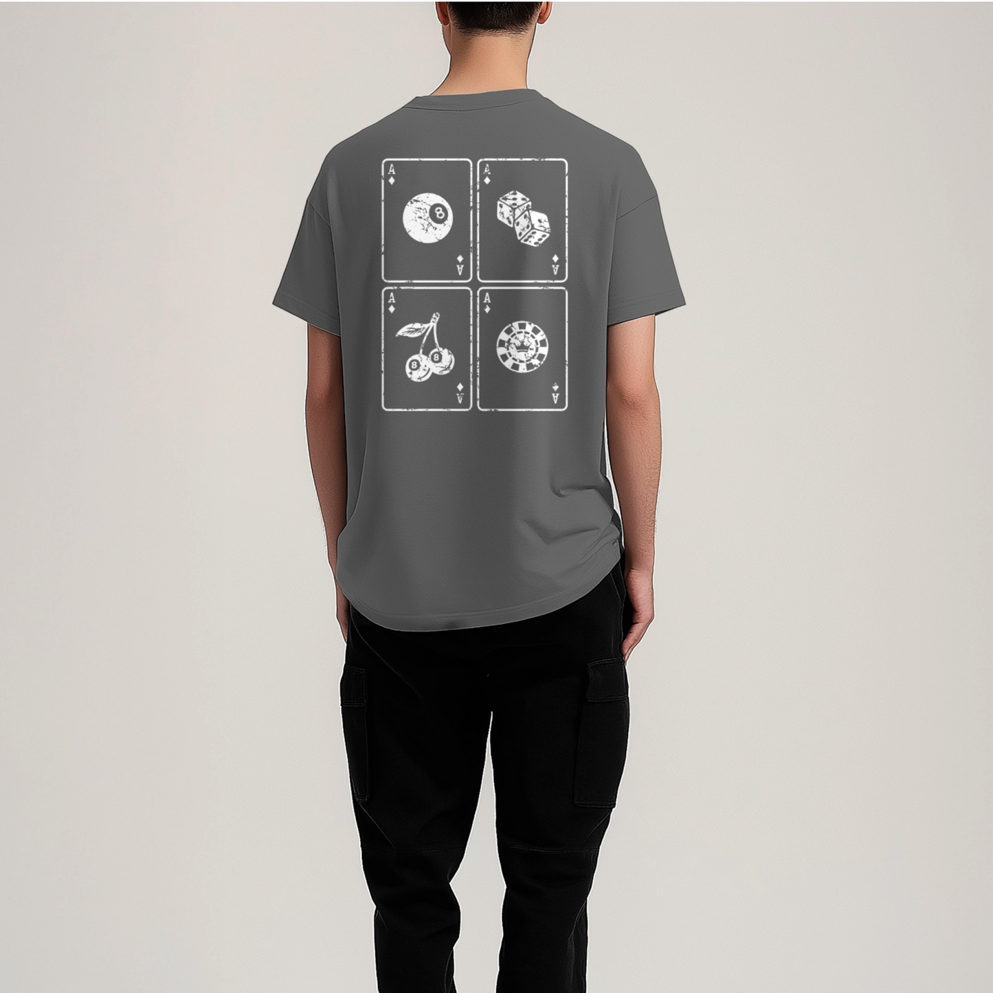 Poker Card T-Shirt - Charcoal
