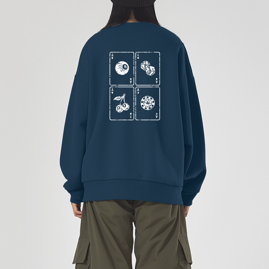 Poker Card Sweatshirt - Navy