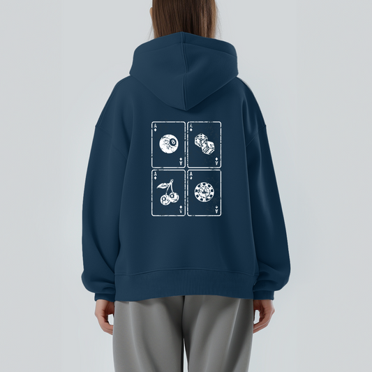 Poker Card Hoodie - Navy