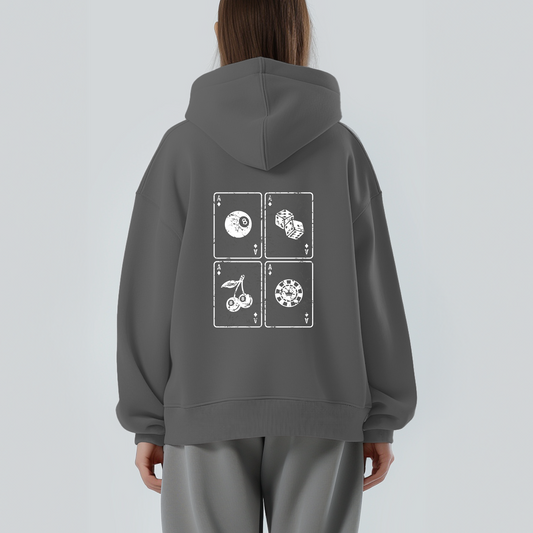 Poker Card Hoodie - Charcoal