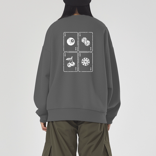 Poker Card Sweatshirt - Charcoal